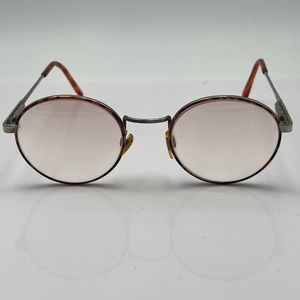 Vintage Landoldi 2000 Brown Tortoise Silver Rpund Sunglasses Frames